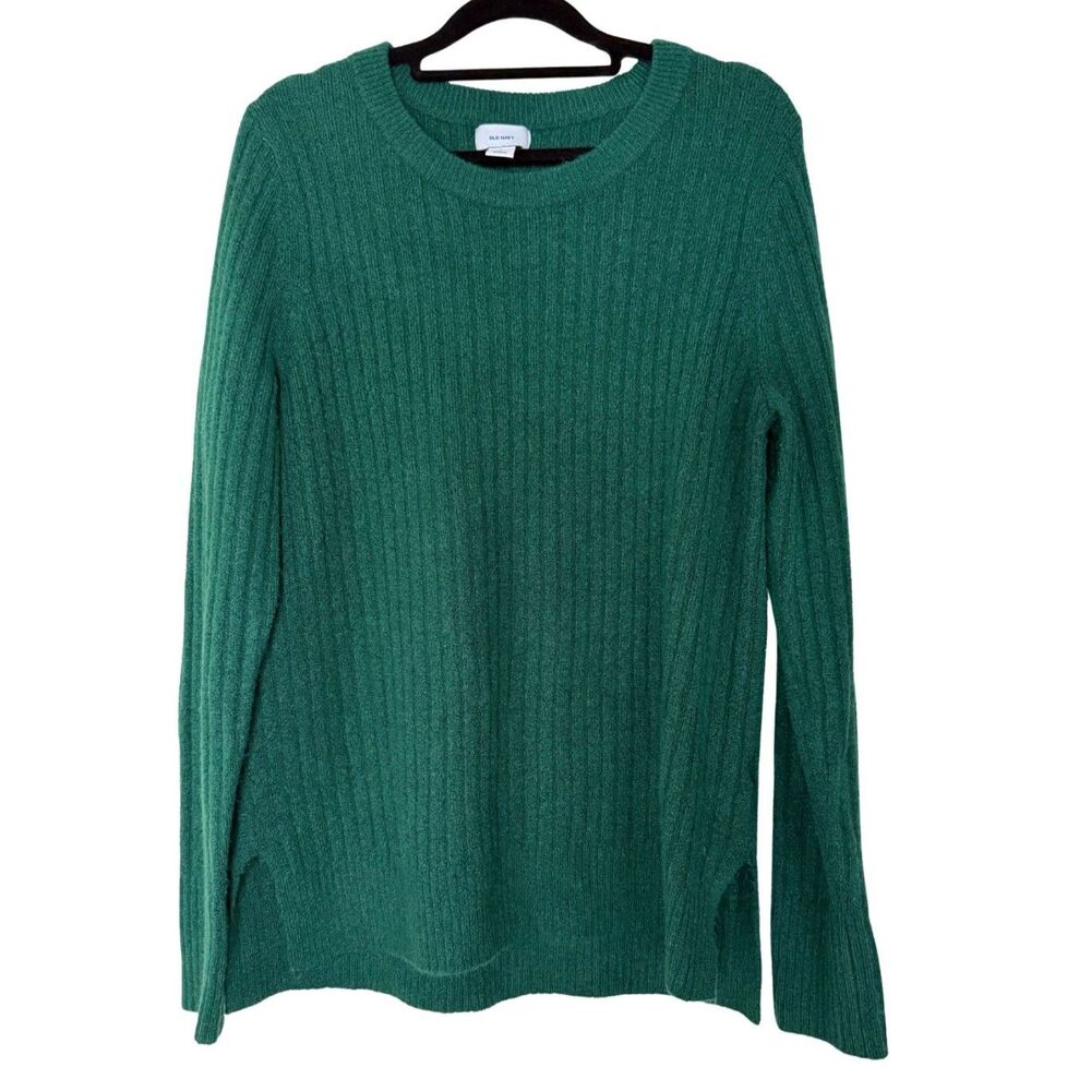 Old Navy Forest Green Ribbed Crewneck Pullover Sweater Women's Size Medium
